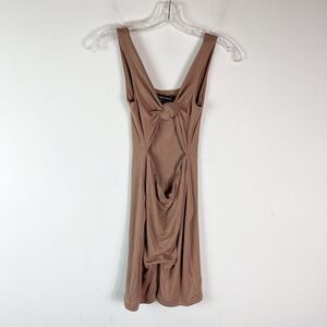 Naked Wardrobe NWOT Love U Knot Cutout Romper Brown Tan Size L